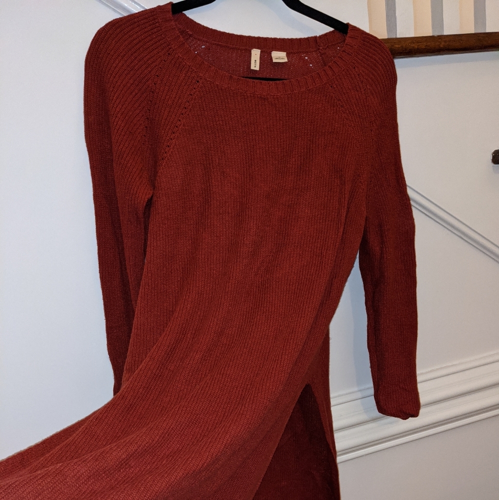 Anthropologie Moth long Rust tunic sweater